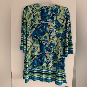 Floral Blue and Green Women's Dress